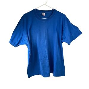 Vintage Blank Fruit Of The Loom T Shirt XL Royal Blue USA Single Stitch FOTL